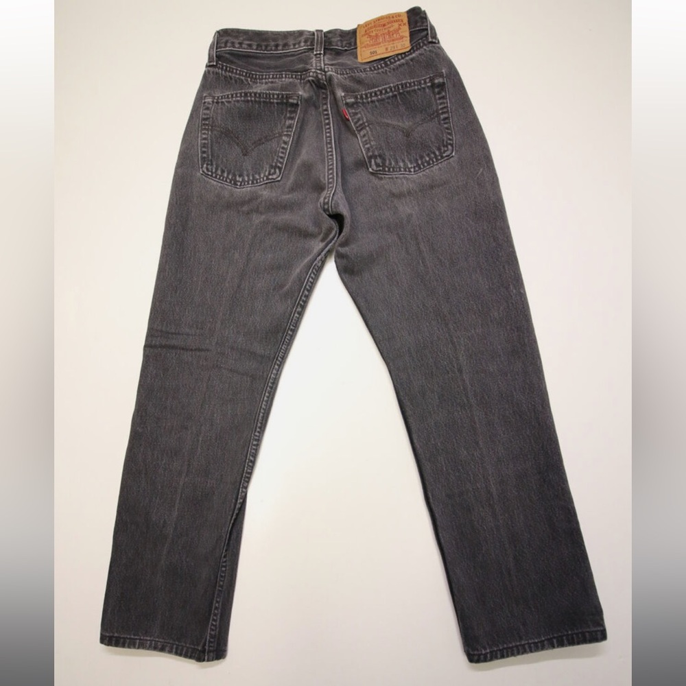 Vintage Levi’s 501 denim jeans dark grey for women made in USA fits 27 x 26